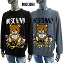 モスキーノ MOSCHINO メンズ トップス セーター ニット 2color フロントロゴ/ソーイングセット/テディベア入りセーター グレー/ブラック V09...