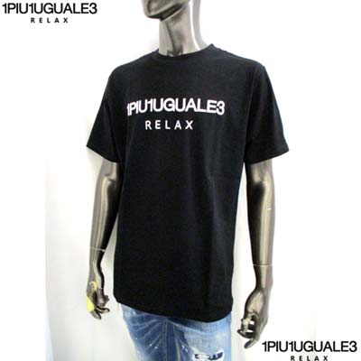 ウノピゥウノウグァーレトレ(1PIU1UGUALE3 RELAX) メンズ トップス Tシャツ 半袖 ロゴT カットソー フロントホワイト刺繍ロゴ・左袖部分折鶴刺繍ロゴ入りショートスリーブTシャツ ブラック UST-23059 SN90 black (R5940) 322 2023年秋冬新作 【送料無料】 【smtb-TK】 2