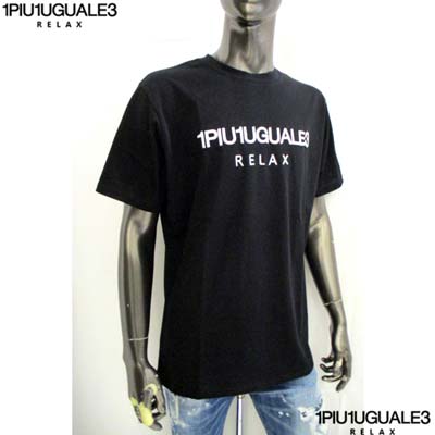 ウノピゥウノウグァーレトレ(1PIU1UGUALE3 RELAX) メンズ トップス Tシャツ 半袖 ロゴT カットソー フロントホワイト刺繍ロゴ・左袖部分折鶴刺繍ロゴ入りショートスリーブTシャツ ブラック UST-23059 SN90 black (R5940) 322 2023年秋冬新作 【送料無料】 【smtb-TK】 3