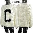 セリーヌ CELINE メンズ トップス トレーナー スウェット フロントビックCロゴ・全体フリンジデザイントレーナー ホワイト 2Y912 670Q 010B...