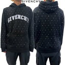 ジバンシー GIVENCHY メンズ トップス パーカー フーディ スウェット フロントホワイトアーチロゴ・全体ドットラインストーン装飾入りプルオーバーパーカー ブラック BMJ0HB3 YEK 001 (R255200) 322 2023年秋冬新作 【送料無料】 【smtb-TK】