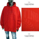 ヴァレンティノ VALENTINO メンズ トップス パーカー フーディ スウェット フロントエンブレムVロゴ/ブランドロゴ入りプルオーバーパーカー レッド 3...