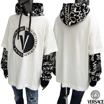 륵󥺥塼 VERSACE JEANS COUTURE  ѡ å V֥ա/꡼ʬեƥե쥤䡼ɥץ륪Сѡ ۥ磻 75GAH07 CJ01E 003 (R72600) 322 2023ǯ߿ ̵ smtb-TK