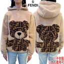 フェンディ FENDI キッズ 子供服 ガールズ ボーイズ パーカー ユニセックス 大人着用可 フロント/バックFFズッカ柄ベア・裏地FFロゴ入りハーフジップフリースプルオーバーパーカー ベージュ JUH063 AJ2N F1B2Y (R183000) 322 2023年秋冬新作 【送料無料】 【smtb-TK】