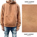 サンローランパリ SAINT LAURENT PARIS メンズ トップス パーカー フーディ スウェット フロントスモール刺繍ロゴ・カンガルーポケット付きプル...