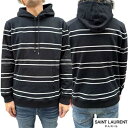 サンローランパリ SAINT LAURENT PARIS メンズ トップス パーカー フーディ スウェット チェスト部分刺繍ロゴ・シューレース金具部分ロゴ刻印入...