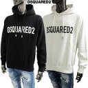 ディースクエアード DSQUARED2 メンズ トップス パーカー フード付き スウェット 2色展開 フロントブランドロゴプリント・Vガゼット入りプルオーバーパーカー ホワイト/ブラック S74GU0664 S25538 100/900 (R94600) 322 2023年秋冬新作 【送料無料】 【smtb-TK】