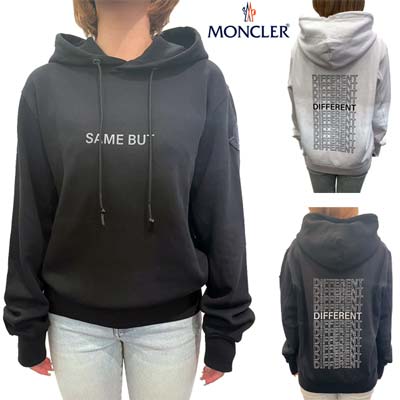 モンクレール MONCLER レディース トップス パーカー フーディ スウェット 2色展開 アーム部分同色系ロゴワッペン・フロント/バックランゲージ入りプルオーバーパーカー ホワイト ブラック 8G76910 809LC 001/999 (R82500) 322 2023年秋冬新作 【送料無料】 【smtb-TK】