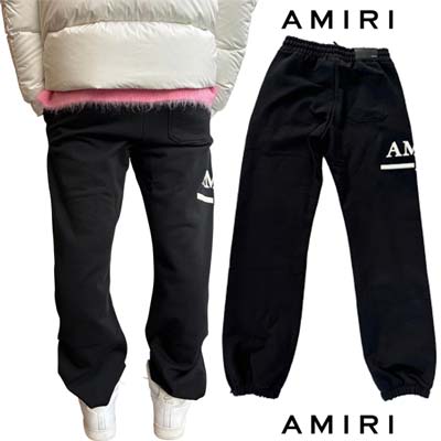 アミリ AMIRI メンズ ボトムス スウェットパンツ サイドAMIRI/モノグラムロゴ・バックロゴパッチ・裾/ウエストドローストリング付きスウェットパンツ ブラック MJL002 001 (R171600) 322 2023年秋冬新作 【送料無料】 【smtb-TK】