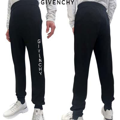 ジバンシー GIVENCHY メンズ ボトムス ニットパンツ レフトサイドバーティカルホワイトロゴ入りニットジョガーパンツ ブラック BM51AB4 YER 001 (R314600) 322 2023年秋冬新作 【送料無料】 【smtb-TK】