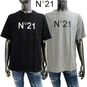 ヌメロヴェントゥーノ N°21 メンズ トップス Tシャツ 半袖 カットソー ロゴT 2色展開 フロントN°21ロゴプリント入りショートスリーブTシャツ グレー ブラック 23I N1M0 F031 4142 8993/9000 (R33400) 322 2023年秋冬新作 【送料無料】 【smtb-TK】