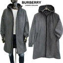 バーバリー BURBERRY メンズ アウター コート ロングジャケット バックエンブレムロゴ・チェスト部分馬上の騎士ロゴ・ジップ部分ロゴ入りコート グレー 8...