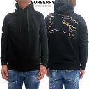 バーバリー BURBERRY メンズ パーカー フーディ スウェット 刺繍ロゴ・バックビック馬上の騎士ロゴ縁部分バーバリーチェック柄・ドローコード部分ロゴ刻印入りプルオーバーパーカー ブラック 8072713 121044 A1189 (R136400) 322 2023年秋冬新作 【送料無料】 【smtb-TK】