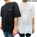 プラダ PRADA メンズ トップス Tシャツ 半袖 2色展開 ロゴT チェスト部分トライアングルロゴパッチ付きショートスリーブTシャツ ホワイト/ブラック UJN837 240 F0009/F0002 (R138600) GB421 2024年春夏新作 【送料無料】 【smtb-TK】