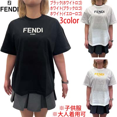 フェンディ FENDI キッズ 子供服 ジュニア ユニセックス可 半袖Tシャツ 大人着用可 ※色違い有(全6色) ロゴ入りショートスリーブTシャツ ホワイトイエロー/ホワイトブラック/ブラック JUI137 7AJ F0TU9/F0ZNE/F0GME (R33000) 421 2024年春夏新作 【送料無料】 【smtb-TK】