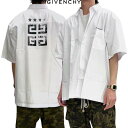 ジバンシー GIVENCHY メンズ トップス シャツ 半袖 カジュアルシャツ 胸ポケット・チェスト部分刺繍ロゴ・バック4Gモノグラム/スターロゴブラックヴィンテージプリント入り半袖シャツ ホワイト BM610814M6 100 (R128700) 421 2024年春夏新作 【送料無料】 【smtb-TK】