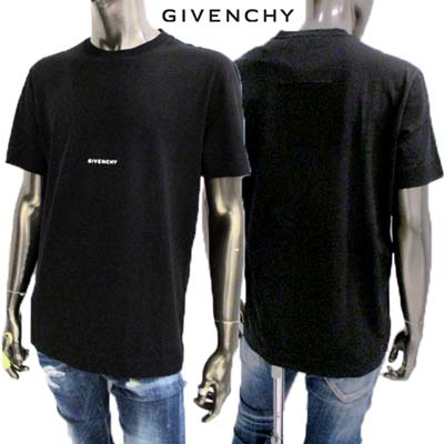 ジバンシー GIVENCHY メンズ トップス Tシャツ 半袖 ロゴT フロントホワイトスモールロゴ・バックステッチライン入りショートスリーブTシャツ ブラック BM71F83Y6B 001 (R77000) 421 2024年春夏新作 【送料無料】 【smtb-TK】