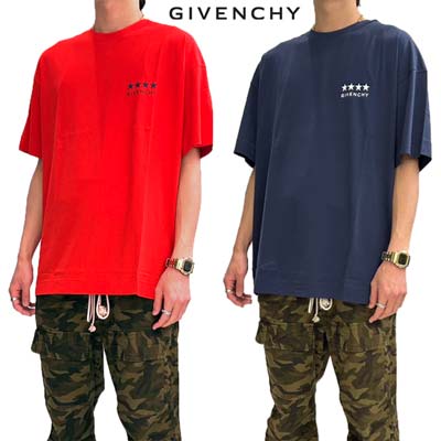 ジバンシー GIVENCHY メンズ トップス Tシャツ 半袖 ロゴT 2色展開 チェスト部分スター/ロゴ・バックビック4Gモノグラムロゴヴィンテージプリント入りショートスリーブTシャツ レッド/ネイビー BM71JA3YJ5 600/402 (R102300) 421 2024年春夏新作 【送料無料】 【smtb-TK】