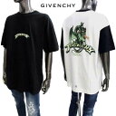 ジバンシー GIVENCHY メンズ トップス 半袖Tシャツ ロゴT フロントロゴ・バックロゴ/ドラゴン・バック裾部分4Gモノグラムロゴプリント入りバイカラーデザインショートスリーブTシャツ ブラックホワイト BM71JA3YJY 004 (R108900) 421 2024年春夏新作 【送料無料】【smtb-TK】