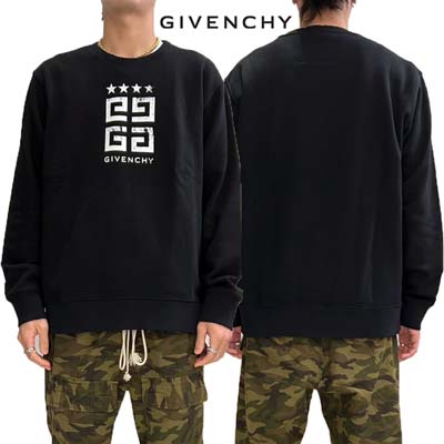 ジバンシー GIVENCHY メンズ トップス トレーナー スウェット フロント4Gモノグラム/スター/ブランドロゴ部分ヴィンテージプリント入りトレーナー ブラック BMJ0HA3YEL 001 (R135300) 421 2024年春夏新作 【送料無料】 【smtb-TK】