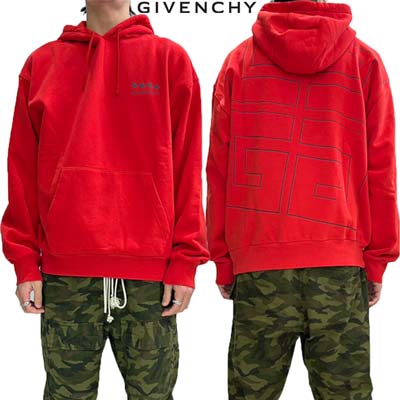 ジバンシー GIVENCHY メンズ トップス パーカー フーディ スウェット チェスト部分スター/ブランドロゴ・バックビック4Gモノグラムロゴヴィンテージプリント入りプルオーバーパーカー レッド BMJ0LA3YJ5 600 (R156200) 421 2024年春夏新作 【送料無料】 【smtb-TK】