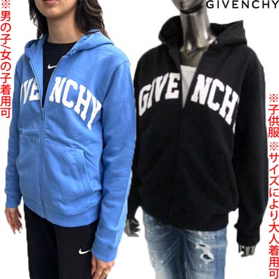 ジバンシー GIVENCHY キッズ 子供服 パーカー スウェット ユニセックス 2色展開 ※サイズにより大人着用可 フロントロゴ/バック裾4Gモノグラムロゴ入りジップアップパーカー ブルー/ブラック H30107 824/09B 10A/12A (R49500/R56100) 421 2024年春夏新作 送料無料【smtb-TK】