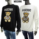 モスキーノ MOSCHINO メンズ トップス セーター ニット 2色展開 フロントグラフィティロゴ/トリコロールリボン付きテディベアプリント入りセーター ホワ...