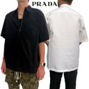プラダ PRADA メンズ トップス ポロシャツ 半袖 2色展開 胸ポケット部分トライアングルロゴ・裾部分ドローストリング付きハーフジップポロシャツ ファスナー...