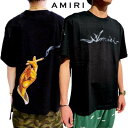 アミリ AMIRI メンズ Tシャツ 半袖 ロゴT バックタバコを持つ手・バック/フロント/アーム部分スモーク・フロントスモークロゴ・イラスト部分ラインストーン...