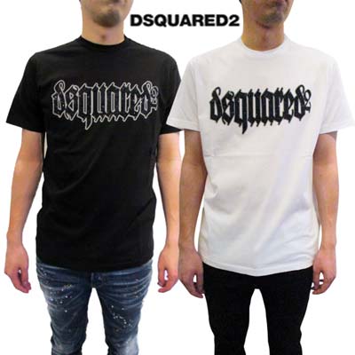 ディースクエアード DSQUARED2 メンズ トップス Tシャツ 半袖 Cool Fit ロゴT 2色展開 フロントブラックラインストーンロゴ入りショートスリーブTシャツ ホワイト/ブラック S74GD1222 S23009 100/900 (R71500) 421 2024年春夏新作 【送料無料】 【smtb-TK】