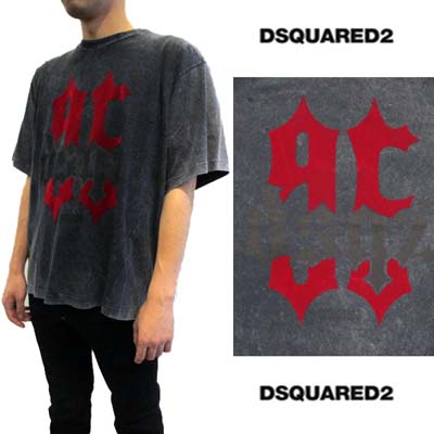 ディースクエアード DSQUARED2 メンズ トップス Tシャツ 半袖 ロゴT DSQ2 フロントレッドランゲージ/ロゴ・全体ダメージ加工入りヴィンテージ風ショートスリーブTシャツ グレー S74GD1246 S21600 814 (R85800) 421 2024年春夏新作 【送料無料】 【smtb-TK】