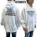 ヴェトモン VETEMENTS パーカー メンズ フーディ スウェット ユニセックス可 ※同デザインで色違い有 フロント/バックトライアングルロゴ・フード刺繍ロ...