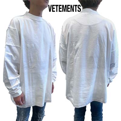 ヴェトモン VETEMENTS ロンT ロングTシャツ メンズ ユニセックス着用可 ※同デザインで色違い有 トップス 右サイド/バックネック部分ホワイトロゴ入り...