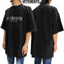 ヴェトモン VETEMENTS Tシャツ メンズ 半袖 カットソー ユニセックス可 トップス フロントスタッズドットロゴ・バックネック部分刺繍ロゴ入りショートス...