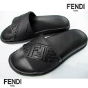フェンディ FENDI サンダル 靴 メンズ シャワーサンダル ビーチサンダル FFズッカ柄型押しライン・インソールロゴ刻印付シャワーサンダル ブラック 7X1...