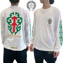 クロムハーツ CHROMEHEARTS ロンT ロングTシャツ メンズ 胸ポケット/バックレッドダガー・スリーブグリーンクロスロゴ・フロント裾/バック裾ロゴ入り...