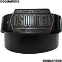 ディースクエアード DSQUARED2 ベルト メンズ グッズ 小物 ヘキサゴンメタルバックル部分ロゴ・帯部分ブランドロゴ/BORN IN CANADA入りレザ...