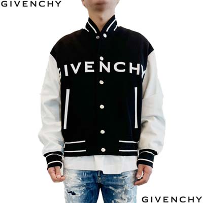 ジバンシー GIVENCHY ジャケット スタジャン メンズ アウター フロント刺繍ロゴ・アーム部分4Gモノグラムエンボスロゴ・襟/袖口/裾ライン・レザー/ウール切り替えデザイン入りボンバージャケット ブラック BM00QR611V 004 (R550000) 422 2024年秋冬新作 送料無料【smtb-TK】