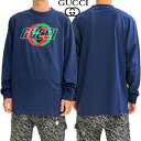 グッチ GUCCI ロンT ロングTシャツ メンズ 長袖 トップス ロゴT フロント中抜きロゴ/インターロッキングGGロゴ入りロングスリーブコットンTシャツ ネ...