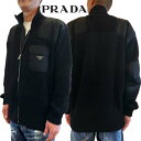 プラダ PRADA カーディガン ニット メンズ チェストポケット部分ワンポイントトライアングルロゴ・素材切り替えしデザインカシミヤ混バージンウールニットカーデ...
