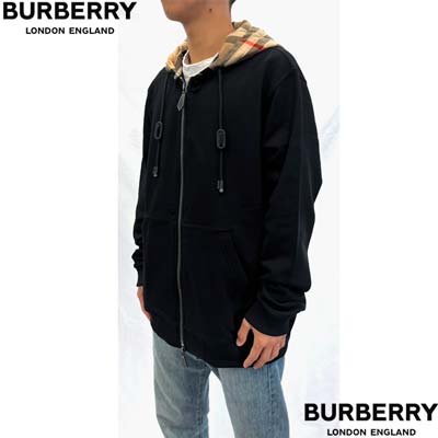 BURBERRY バーバリー パーカー メンズ フーディ スウェット SAMUEL ノヴァチェック柄フード・ドローコードレザー部 guts-10036137 ガッツ ブランドショップ サンプル画像2