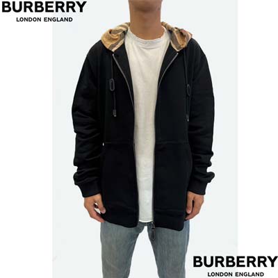 BURBERRY バーバリー パーカー メンズ フーディ スウェット SAMUEL ノヴァチェック柄フード・ドローコードレザー部 guts-10036137 ガッツ ブランドショップ サンプル画像3