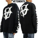 VETEMENTS ヴェトモン ロンT ロングTシャツ 長袖 ユニセックス フロント/バック逆アナーキーロゴ/スリーブ部分ブランドロゴ・バックネック刺繍ロゴ入り...