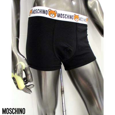 MOSCHINO モスキーノ ボクサーパンツ メンズ アンダーウェア 下着 ウエスト部分ベアー/ブランドロゴライン入りボクサーパンツ ブラック 1387 4402 0555 (R6900) 422 2024年秋冬新作 【送料無料】 【smtb-TK】