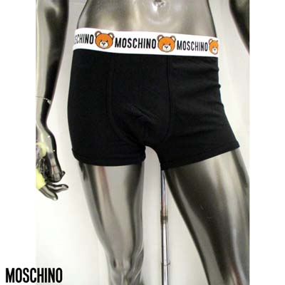MOSCHINO モスキーノ ボクサーパンツ メンズ アンダーウェア 下着 ウエスト部分ベアー/ブランドロゴライン入りボクサーパンツ ブラック 1387 4402 0555 (R6900) 422 2024年秋冬新作 【送料無料】 【smtb-TK】