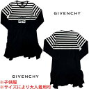 GIVENCHY ジバンシー ワンピース ドレス キッズ ガールズ 子供服 長袖 サイズにより大人着用可 ボディ部分ボーダーライン・フロントバイカラー4Gロゴ入...