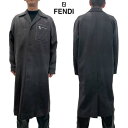 フェンディ FENDI コート メンズ ロングジャケット アウター 胸ポケットFFズッカ部分エンボス加工/縁部分レザーパッチ付きシングルブレストカシミヤコート ...