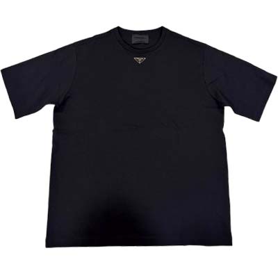 PRADA プラダ Tシャツ メンズ 半袖 カットソー フロントネック部分トライアングル...
