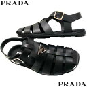 PRADA プラダ サンダル メンズ 靴 トライアングルロゴプレート・ソールブランドロゴ・調整可ラバーグルカサンダル ブラック 2X3119 3LKK F000...