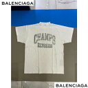 BALENCIAGA バレンシアガ 半袖Tシャツ ユニセックス カットソー ロゴT コットン クルーネック ホワイト 787349 TRVN1 9016 (R1...